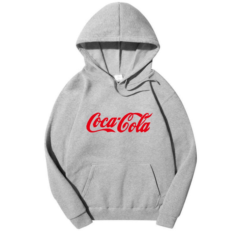 Áo Hoodie Lót Nhung Họa Tiết Coca-cola Độc Đáo Phong Cách Hồng Kông