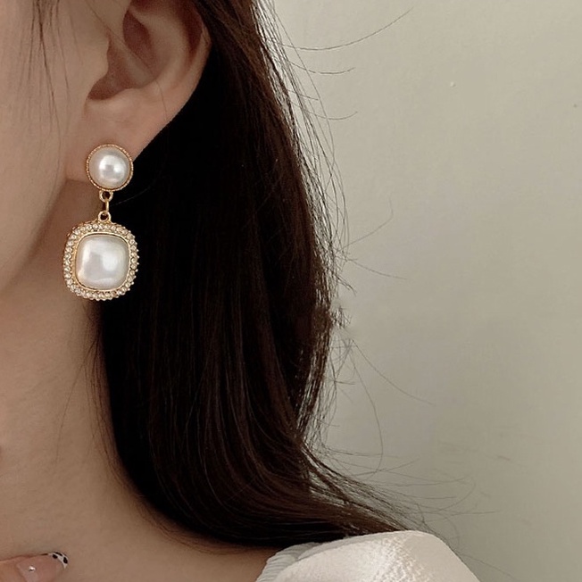 Bông Tai Đính Đá Ngọc Trai Phong Cách Hàn Quốc Thời Trang Cho Nữ