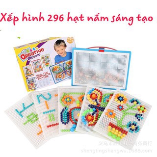 Combo 2 Bộ Đồ Chơi Ghép Hình Thông Minh Dạng Nút 296 Chi Tiết Cho Bé Yêu Xếp Hình