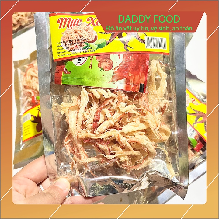 Khô mực hấp nước dừa, mực xé sợi hấp nước dừa việt nam đủ loại kèm tương ớt chấm đồ ăn vặt tuổi thơ