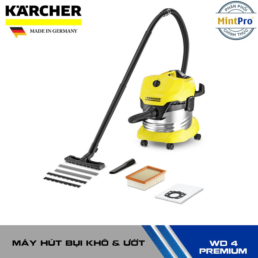 Máy hút bụi khô &amp; ướt Karcher WD 4 Premium