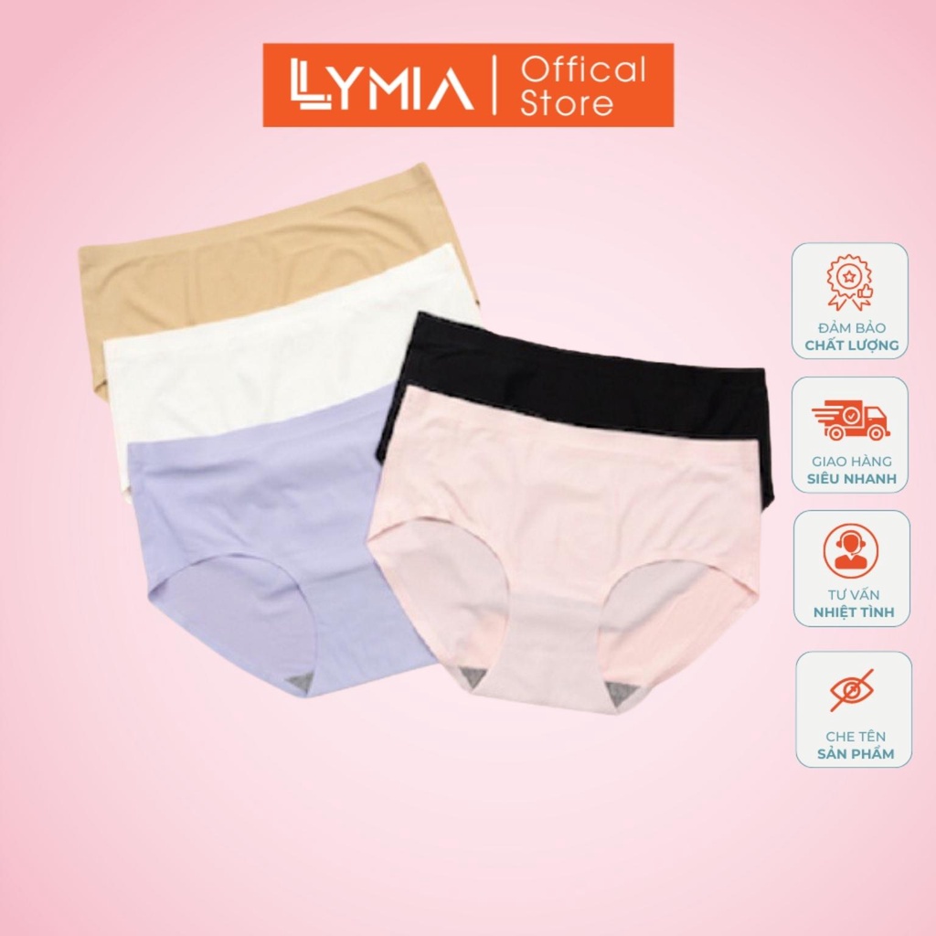 Hộp set 5 quần lót nữ su đúc trơn không đường may xuất Nhật siêu mát LYMIA