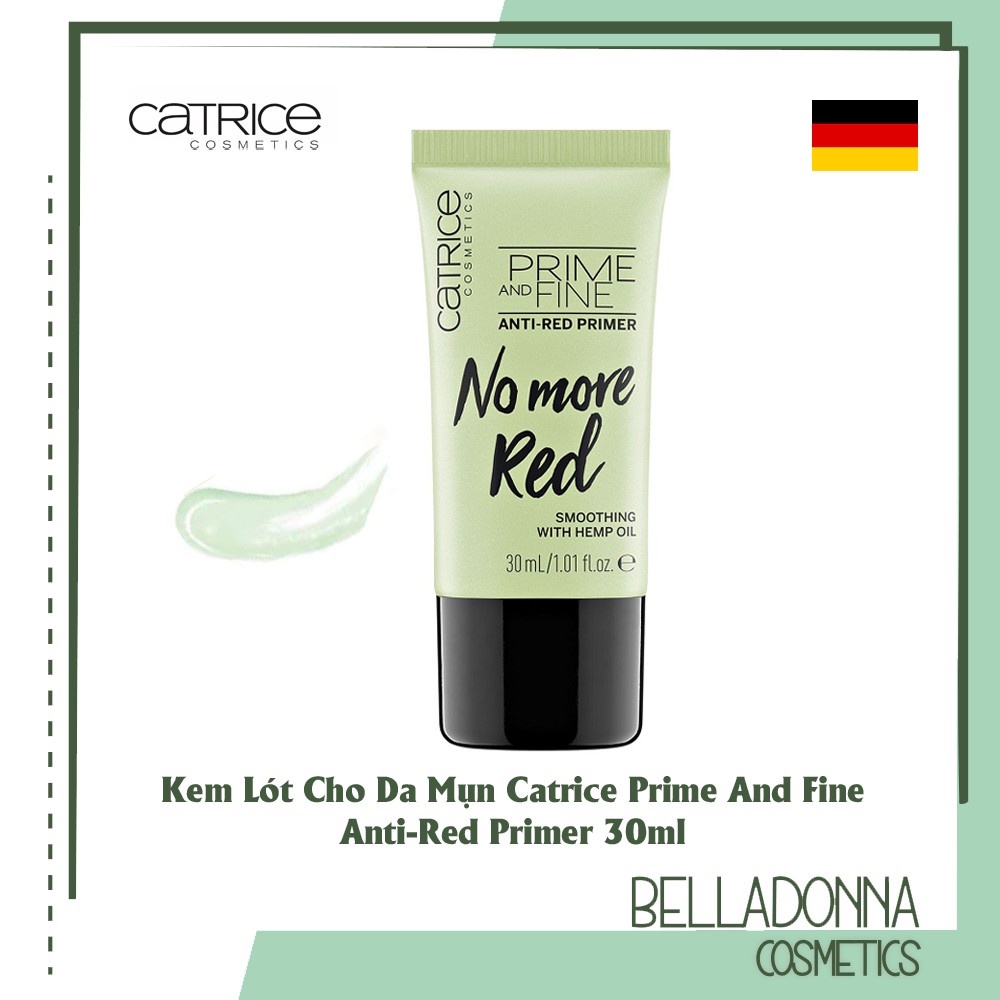 Kem Lót Dành Cho Da Mụn Catrice Prime And Fine Anti-Red Primer 30ml