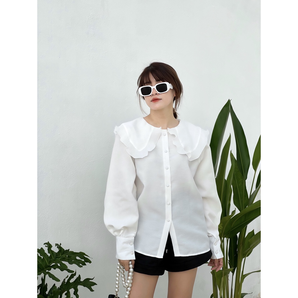 MSIX.MV | Áo Min Top phối bèo nút bọc