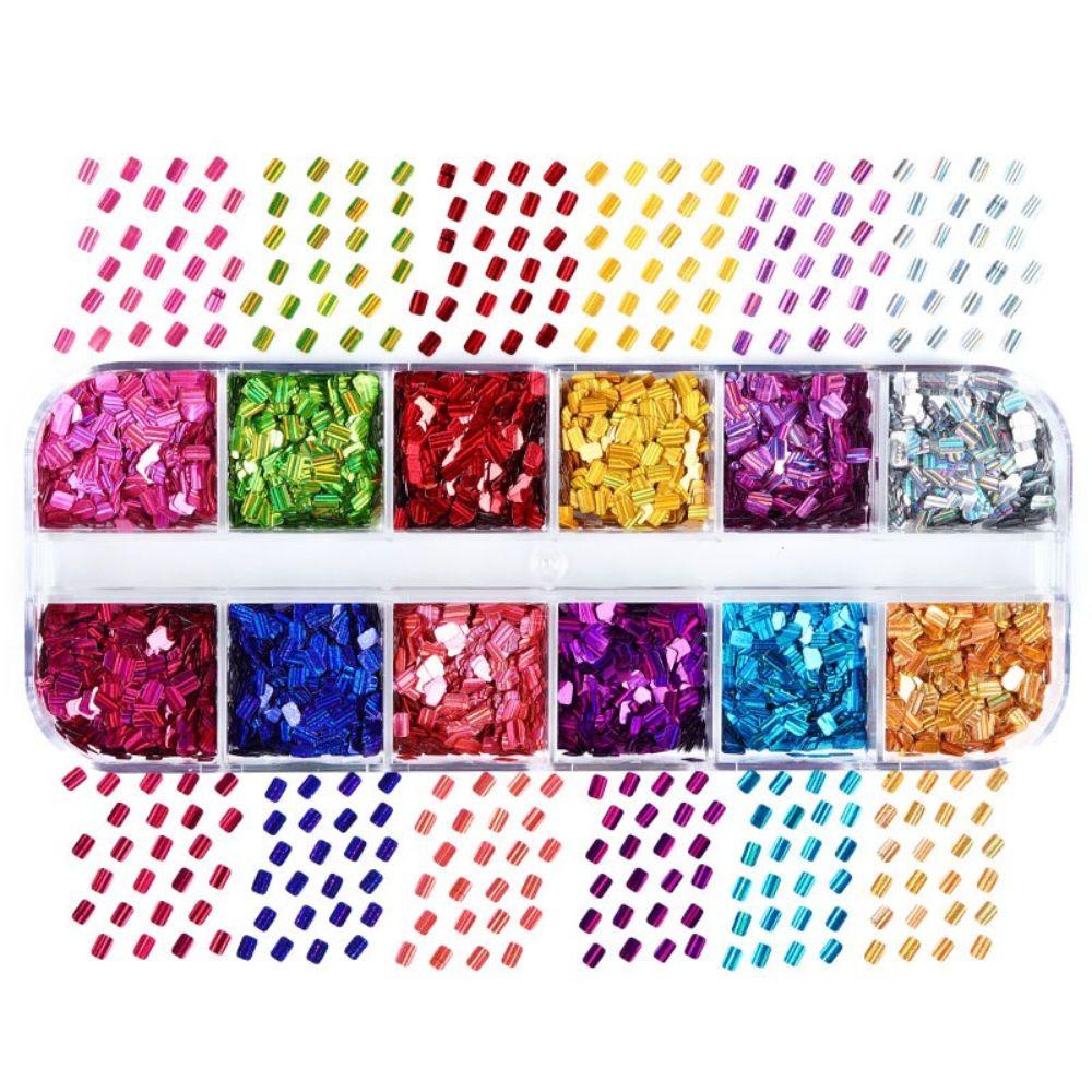 Hộp Sequin Hình Chữ Nhật Lấp Lánh Trang Trí Móng Nghệ Thuật