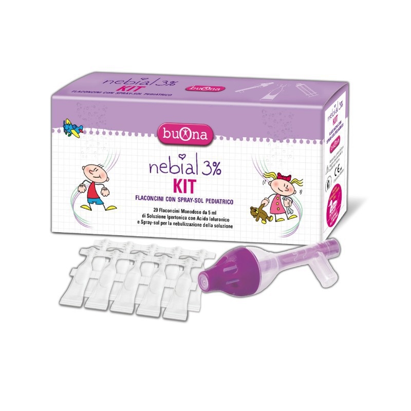 ☑️[CHÍNH HÃNG]🌞Bộ rửa mũi, xịt xông mũi Nebial 3% KIT