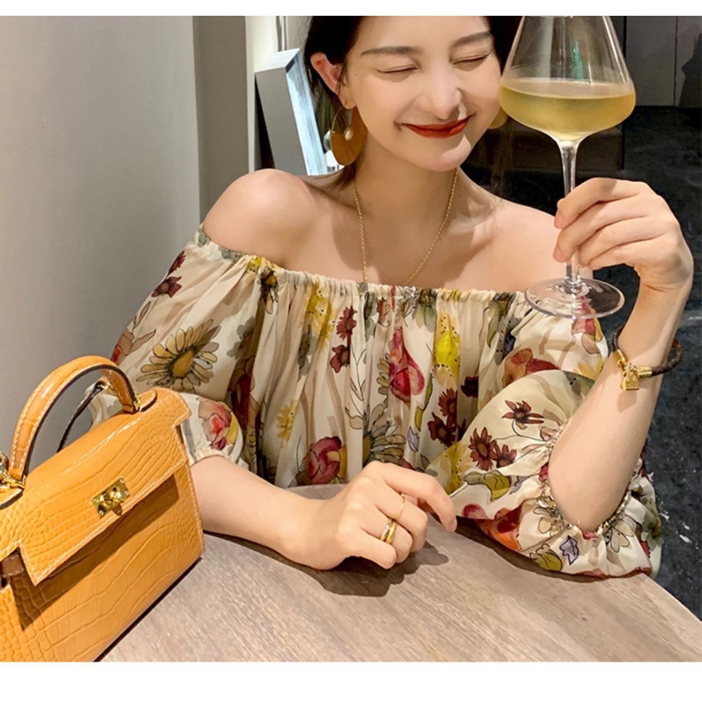 Bộ áo ngắn tay và quần ống rộng phong cách phương tây mùa hè cho nữ