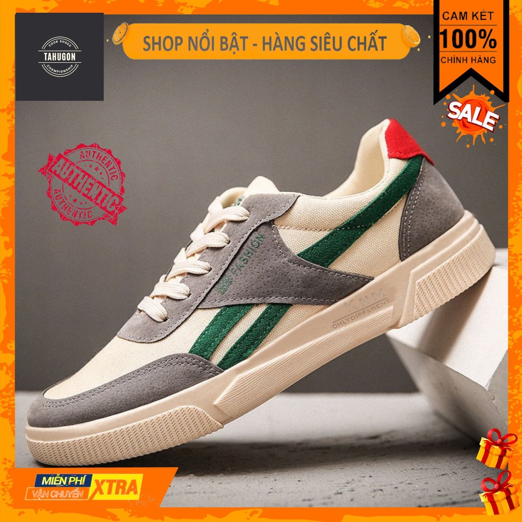 Giày thể thao nam Nỉ Tahugon kiểu dáng sneaker buộc dây cổ thấp dễ phối đồ, êm chân phù hợp đi học, đi chơi, đi làm | BigBuy360 - bigbuy360.vn