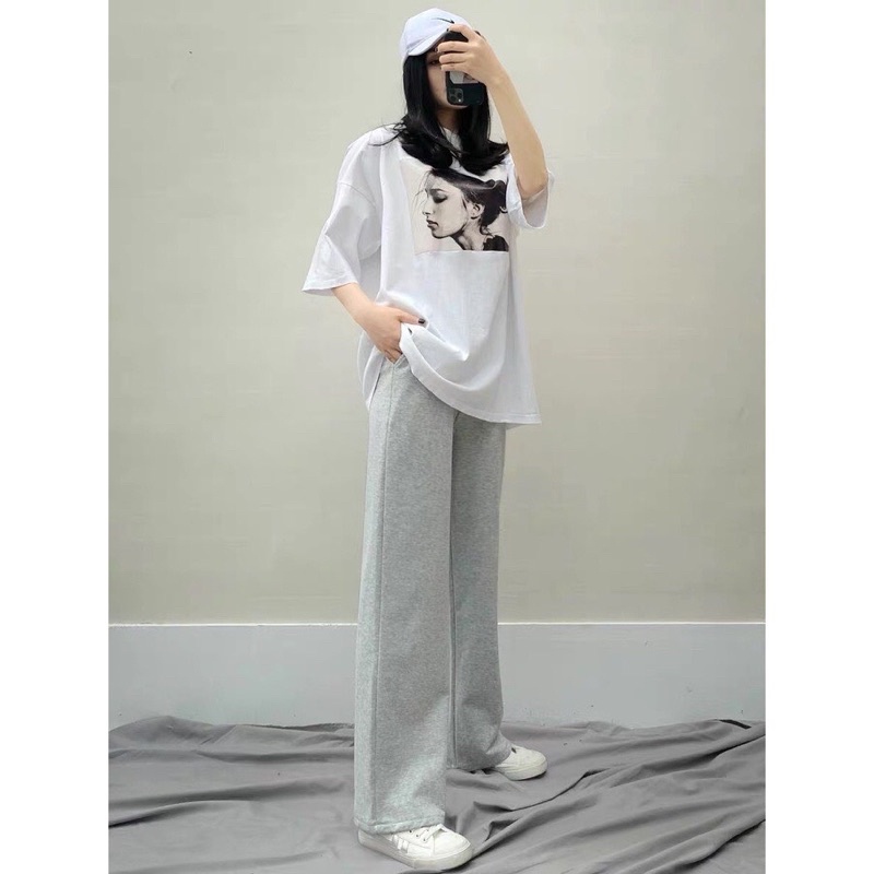 Quần thun ống suông