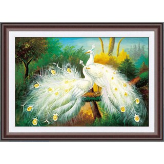 Tranh Thêu Chữ Thập 3D Khổng Tước Phú Quý 88842 (KHÁCH TỰ THÊU) KT:66X44CM