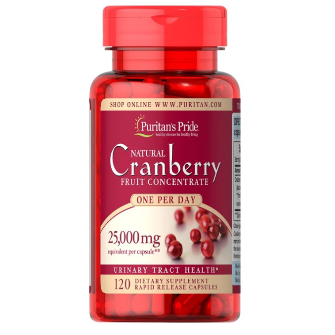 Viên uống giảm viêm đường tiết niệu, giảm tiểu dắt, chống oxy hóa Puritan's Pride Natural Cranberry 120 viên