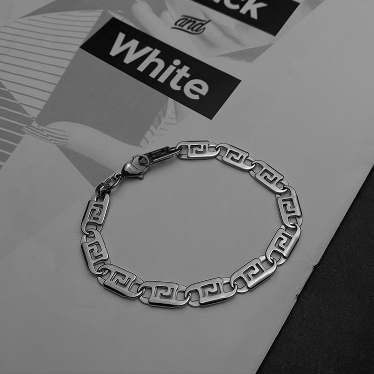 Vòng Tay Thép Titan Không Gỉ Phong Cách Đường Phố Âu Mỹ Unisex Cá Tính