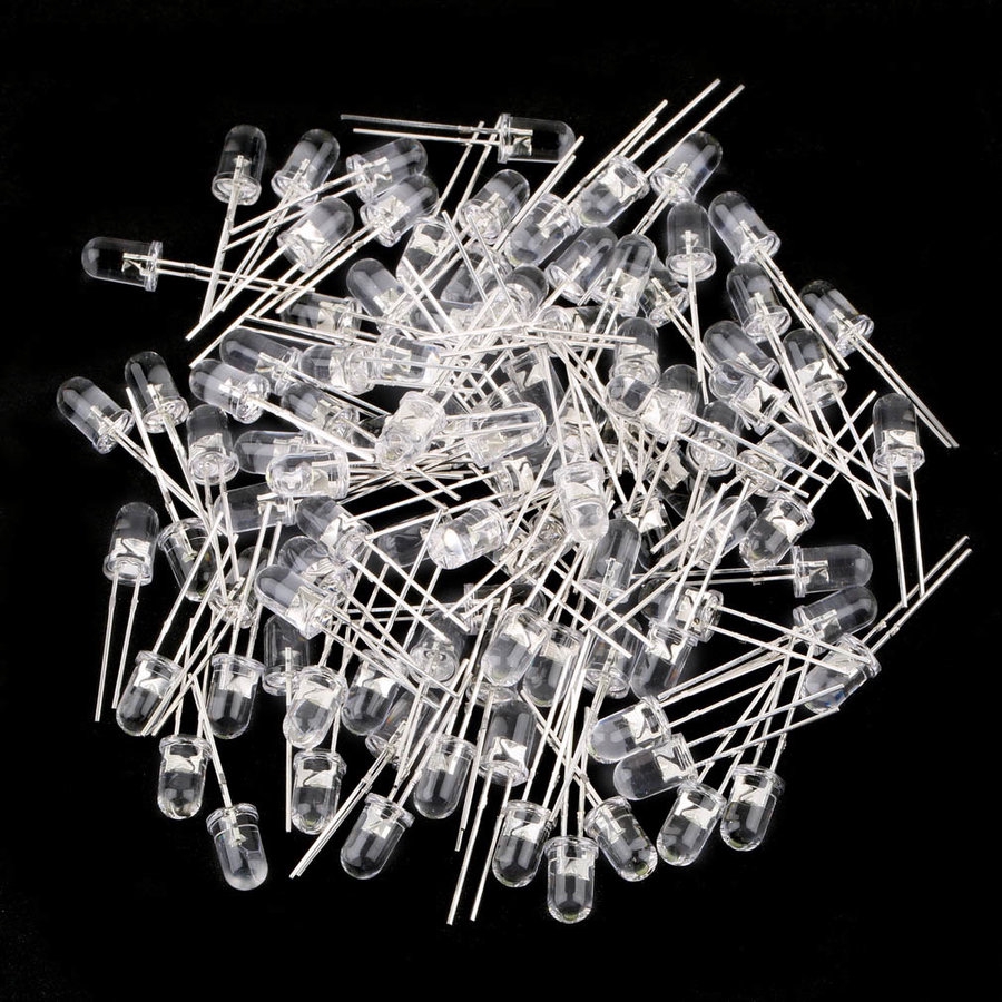 Bộ 100 đèn LED đi-ốt 5mm thiết kế siêu sáng tiện lợi