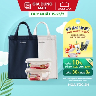 Bộ túi hộp cơm thủy tinh Lock&Lock Lunch box set - LLG428S2 - Hộp cơm thủy tinh đựng cơm trưa kèm túi vải