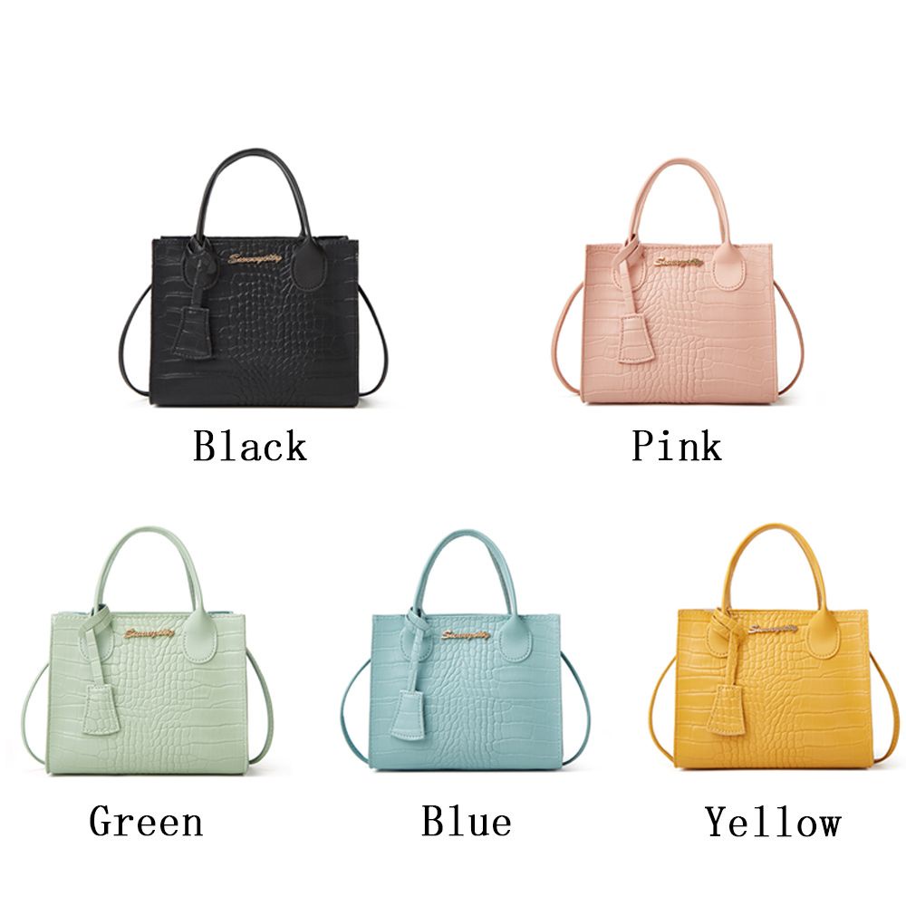 Túi đeo chéo vân da cá sấu màu kẹo phong cách Hàn Quốc thời trang cho nữ
