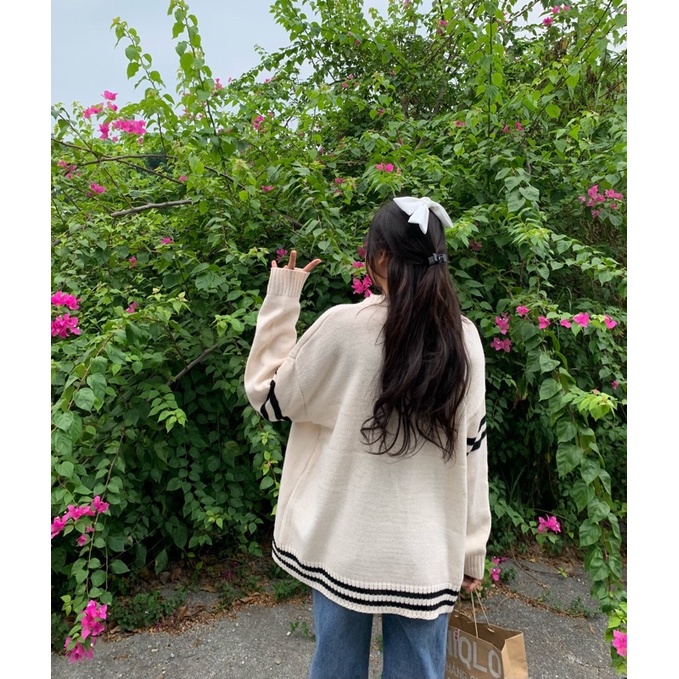 💐 ÁO CARDIGAN BE TAY KẺ NGANG BASIC SIÊU HOT HÀN 💐