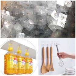 Móc Dán Tường Siêu Dính Trong Suốt Chịu Lực Tốt Treo Tường Chắc Chắn 6x6 cm
