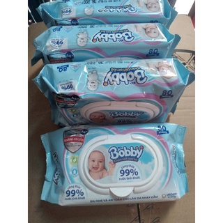 Khăn Giấy Ướt Bobby Loại 100 Tờ (Có hương và Không hương )