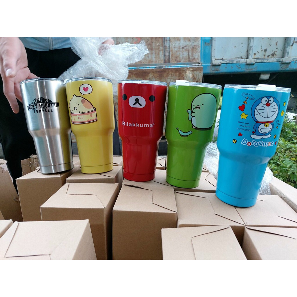 Ly Giữ Nhiệt Yeti Thái Lan 900ml Kèm Túi Xách, 2 Ống Hút Và Cọ Rửa