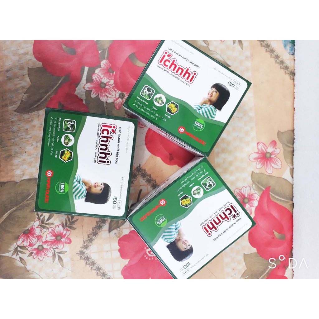 Siro thanh nhiệt tiêu độc ÍCH NHI, giúp thanh nhiệt, giải độc, mát gan; giảm mẩn ngứa, mụn nhọt, rôm sảy, nhiệt miệng