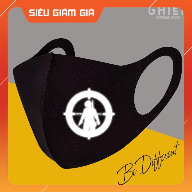 Khẩu trang 3D UMAD unisex game PUBG phản quang vải poly 2 da cao cấp