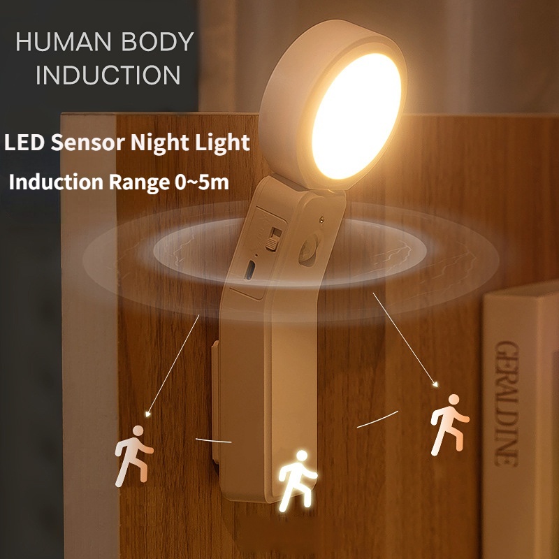 Đèn LED Ban Đêm Cảm Biến Chuyển Động 360 Độ Sạc USB° Đèn Led Xoay Chiếu Sáng Cầu Thang / Hành Lang / Phòng Ngủ / Nhà Bếp / Phòng Tắm