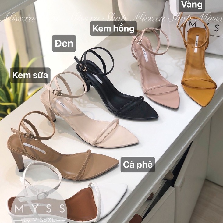 Giày sandal nữ mũi nhọn quai mảnh 7cm gót nhọn thời trang MYSS - SD89