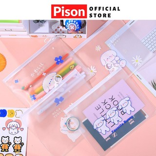 Túi zip Cún xù khoen tròn Pison đựng đồ dùng cá nhân 22*17cm – 1 cái