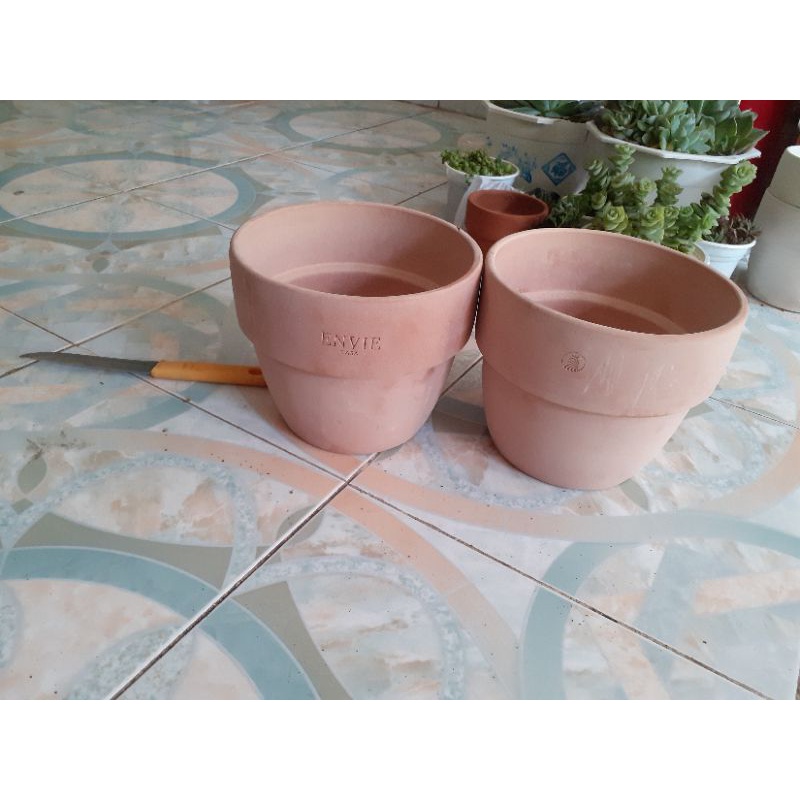 Chậu đất nung sz lớn 18x18 dày nặng, kèm đĩa lót