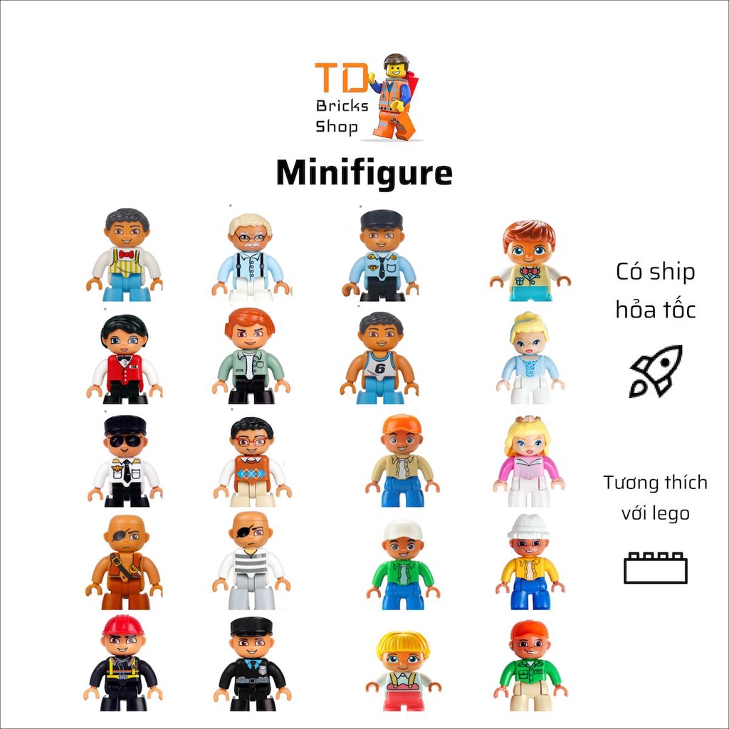 Đồ chơi lắp ráp, mô hình giống như Duplo  , nhiều nhân vật, có thể chọn mẫu