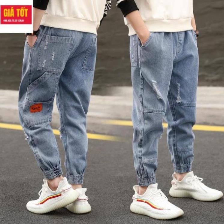 Quần bò cho bé trai 3 - 12 tuổi☑️ Thoi trang jean be trai 10 tuoi☑️ Quần áo bé trai 13 tuổi size đại 30kg 35kg