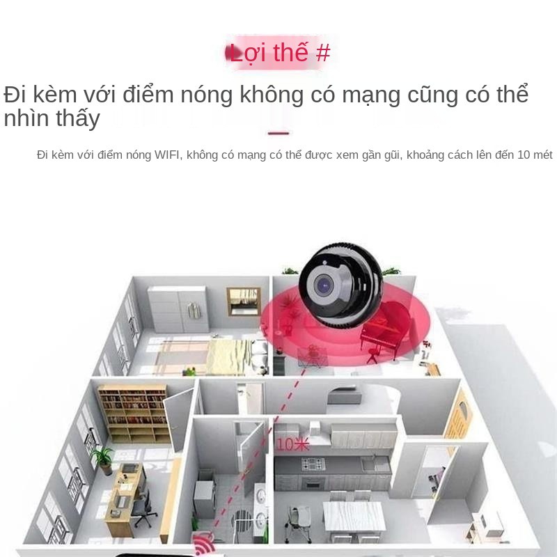 nhìn đêm không dây cao- camera độ nét cao gia đình wifi kết nối với điện thoại di động màn hình từ xa mạng thông