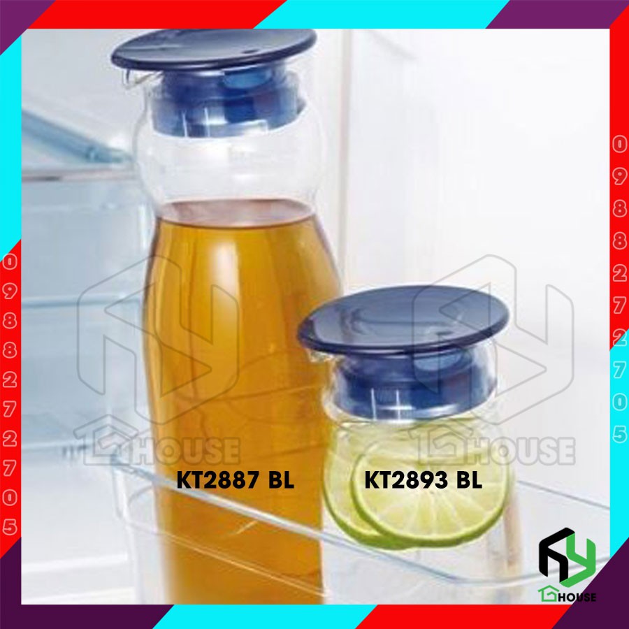 Bình nước thủy tinh cao cấp, bình đựng nước nóng siêu chịu nhiệt IWAKI 600ml - KBT2893BL