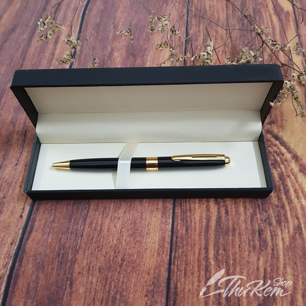 Bút ký bi xoay 0.7mm cài vàng mực xanh/ cài trắng mực đen ngòi 0.7mm