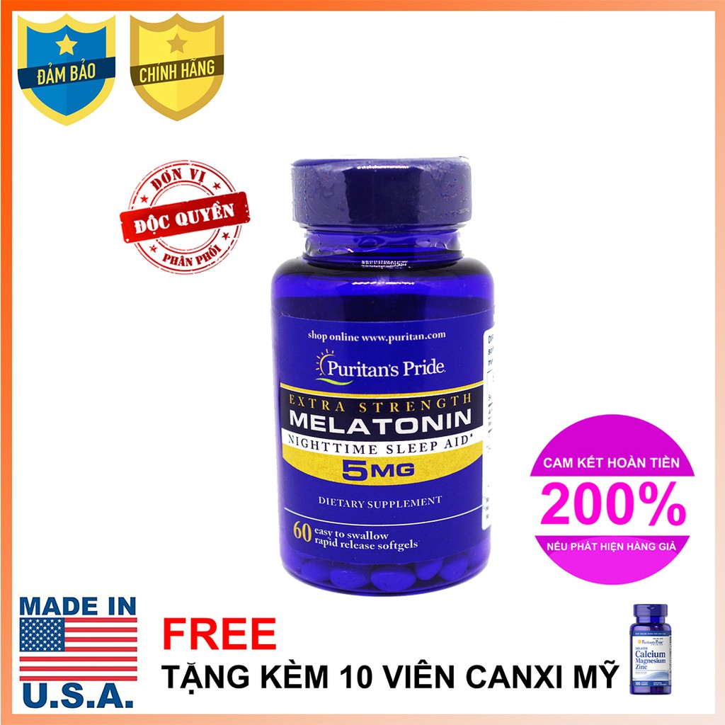 Viên uống hỗ trợ giấc ngủ tự nhiên, ngủ ngon không gây tác dụng phụ  Extra Strength Melatonin 3mg 60 viên HSD 10/2020