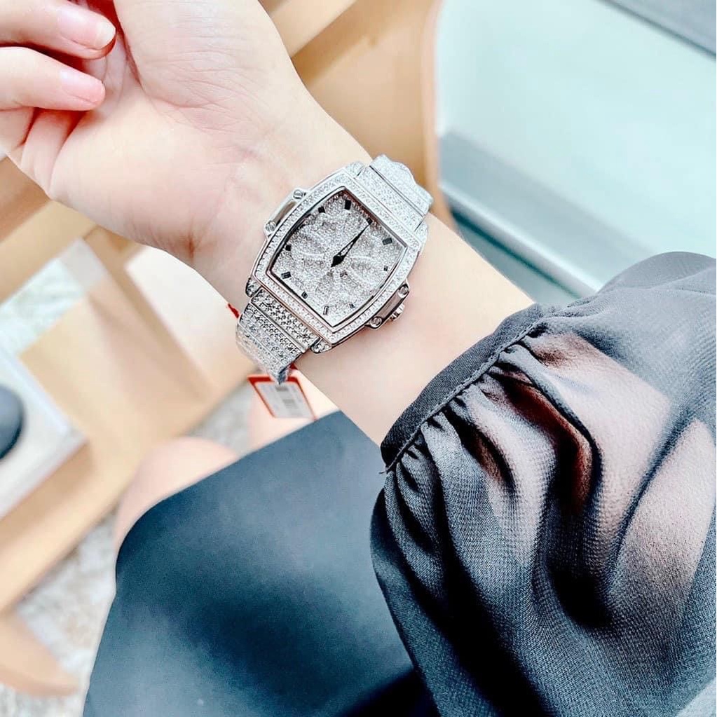 Đồng Hồ Nữ Davena 61696 Silver Mặt Xoay Chính Hãng 32x43mm