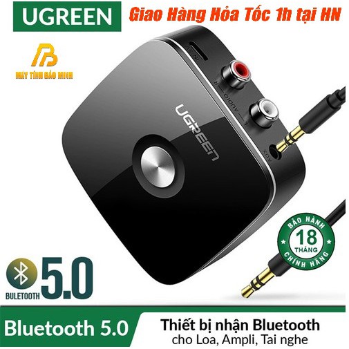 Thiết bị nhận Bluetooth 5.0 cho Loa, Amply cao cấp Ugreen 40759,có APTX - hàng Chính Hãng