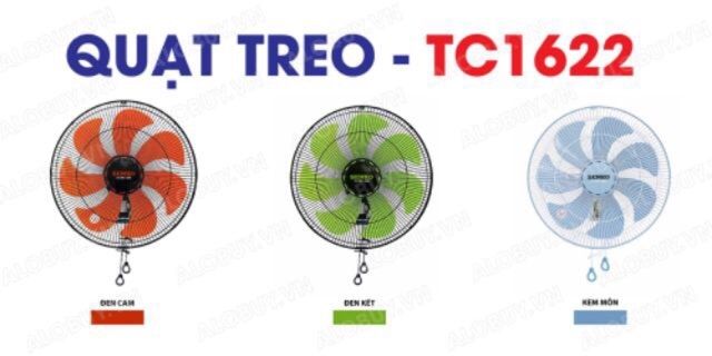 COMBO 2 quạt treo senko TC 1622 tặng 10 móc dán tường (giao màu ngẫu nhiên)