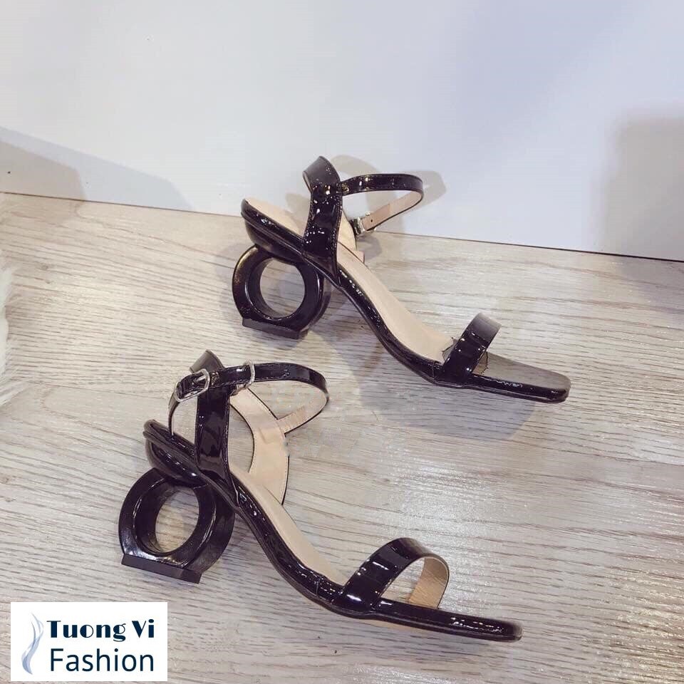 Giày sandal hở gót 5P quai ngang đế chữ O CG0298 [Kho hàng sỉ Tường Vi]