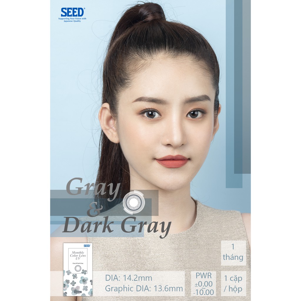 Kính áp tròng Seed 1 tháng có màu Monthly Color Lens UV