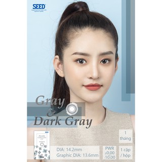 Lens màu 1 tháng seed gray & dark gray - monthly color lens uv