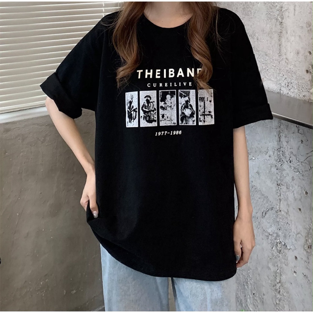 Áo thun phông nữ nam 3158 unisex nam nữ form rộng oversize chất liệu Cotton in chữ THEBAND