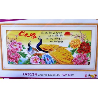 Tranh thêu chữ thập cha mẹ lv3134