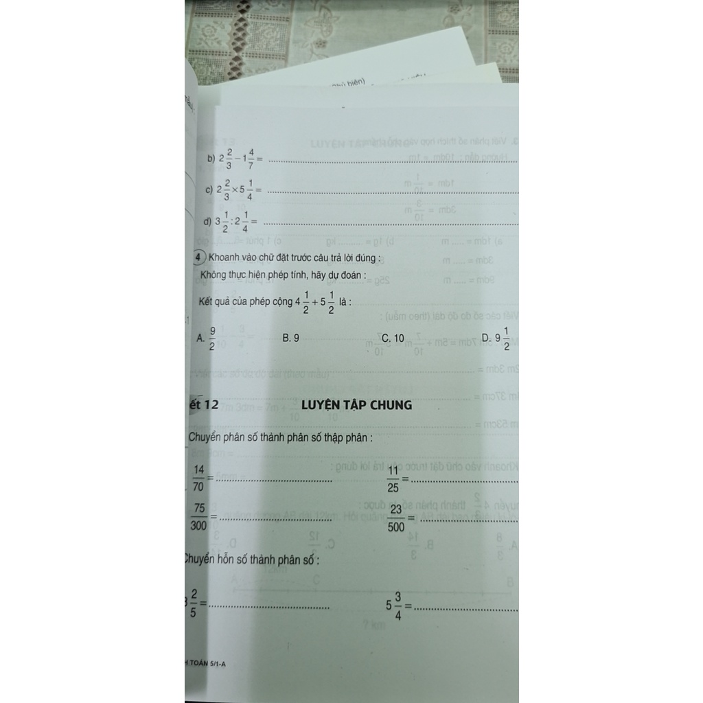 Sách - Combo bài tập thực hành toán 5 tập 1+2 ( NXb giáo dục )