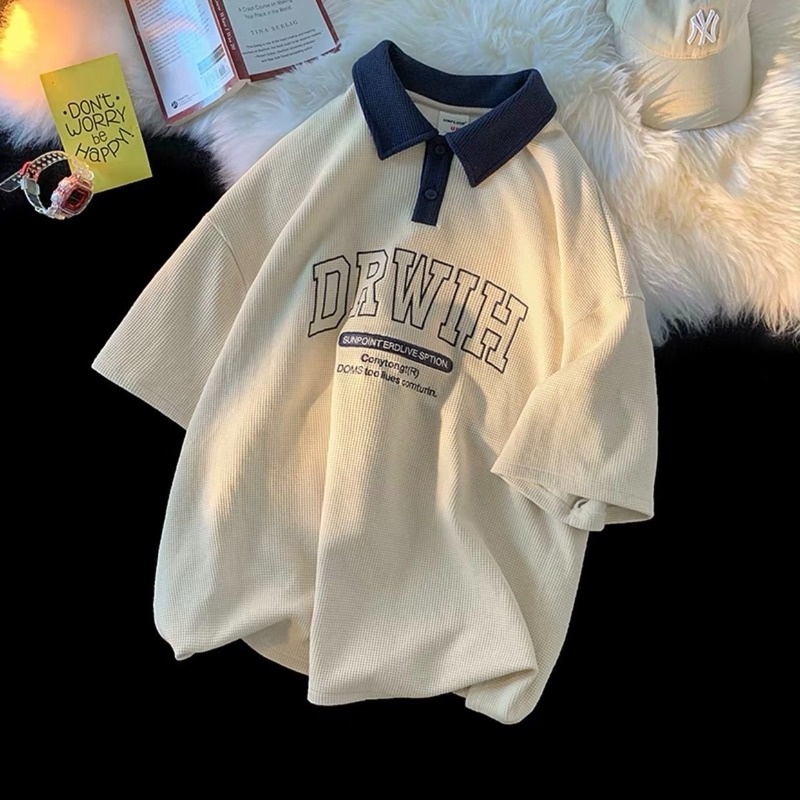 Áo polo Tay Ngắn Phong Cách Retro Hong Kong Cho Nam