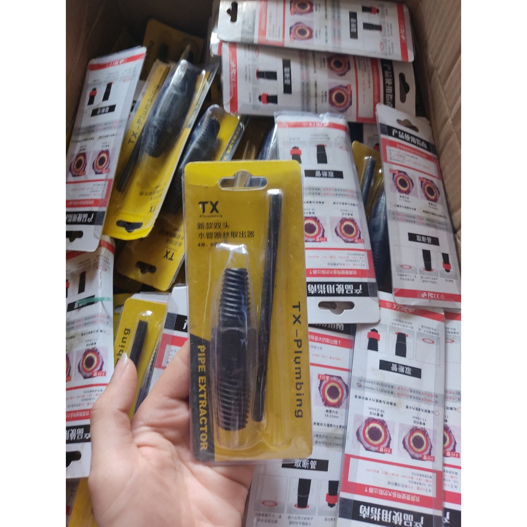 Dụng cụ taro lấy ống nước gãy, mũi tháo ren ống nước gãy dễ dàng sử dụng kèm tay quay