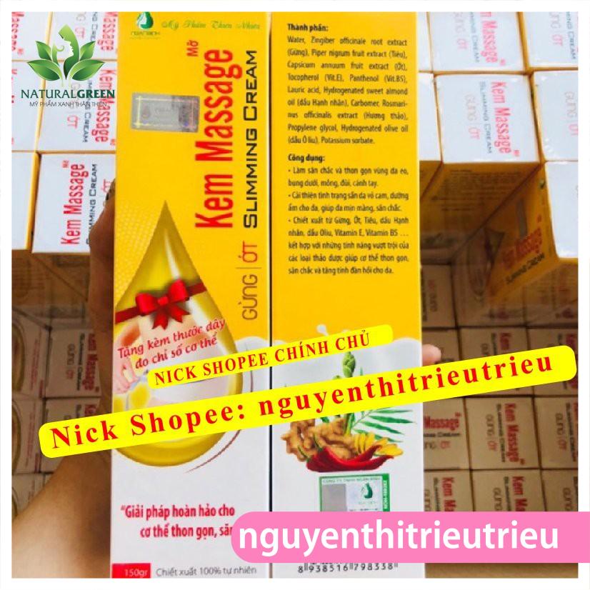 Kem Tan Mỡ Ngân Bình Cao Cấp + Tặng Thước Dây Đo _ Hộp to 150gr _ (Kem tan mỡ gừng ớt Gia truyền) Tốt