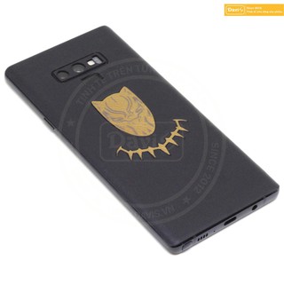 Miếng dán da dán galaxy note 9 - da bò thật 100% - phiên bản báo đen - chính hãng davis