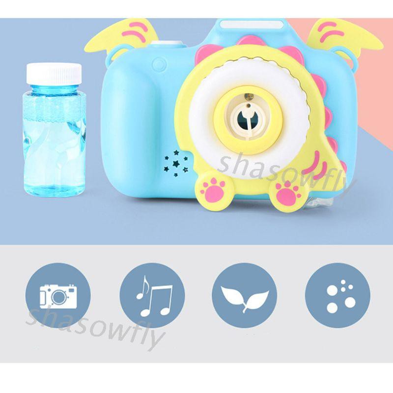 SHAS Automatic Bubble Blower with Light Music Electric Cartoon Maker Camera Toy