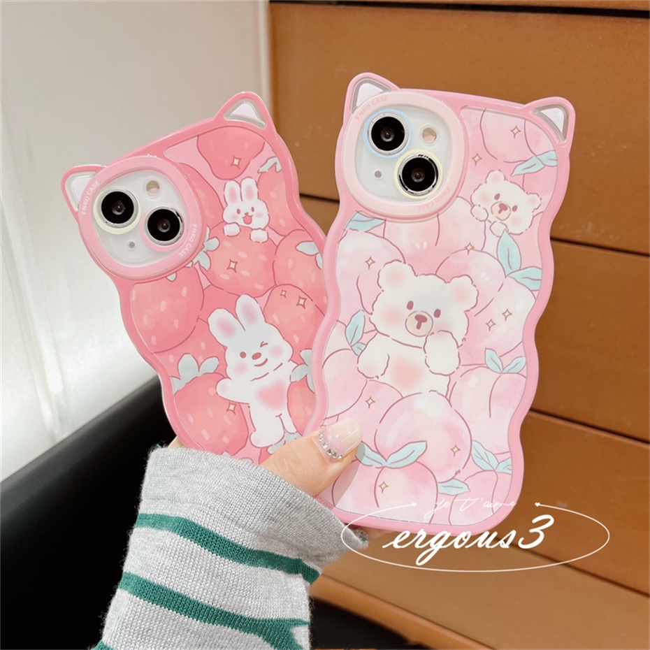 🌈Cat Ear🎁Ốp Điện Thoại Mềm Hình Tai Mèo / Gấu / Thỏ Cho iPhone 14 13 12 11 Pro Max SE2020 X XR Xs Max 7 8 6 6s Plus